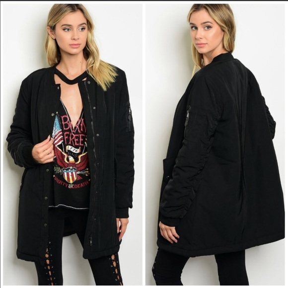 Boutique Jackets & Blazers - Long Line Bomber Jacket💋 SALE!!❤️